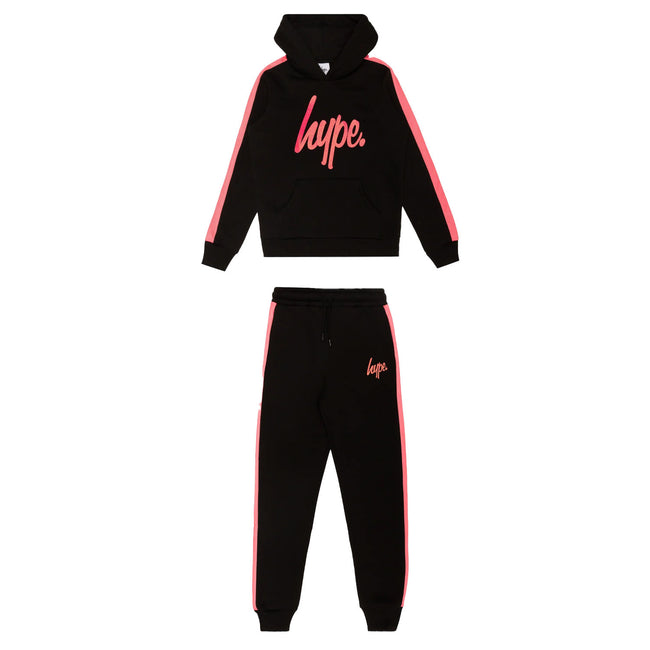 Black-Pink - Front - Hype Girls Script Tracksuit