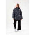 Black-Grey - Close up - Hype Girls Camo Padded Jacket