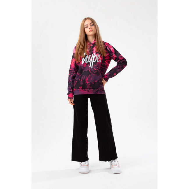 Pink-Black - Lifestyle - Hype Girls Tie Dye Hoodie