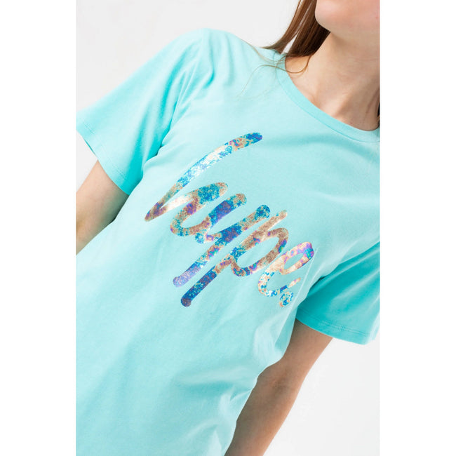 Mint-Pink - Side - Hype Girls Script T-Shirt
