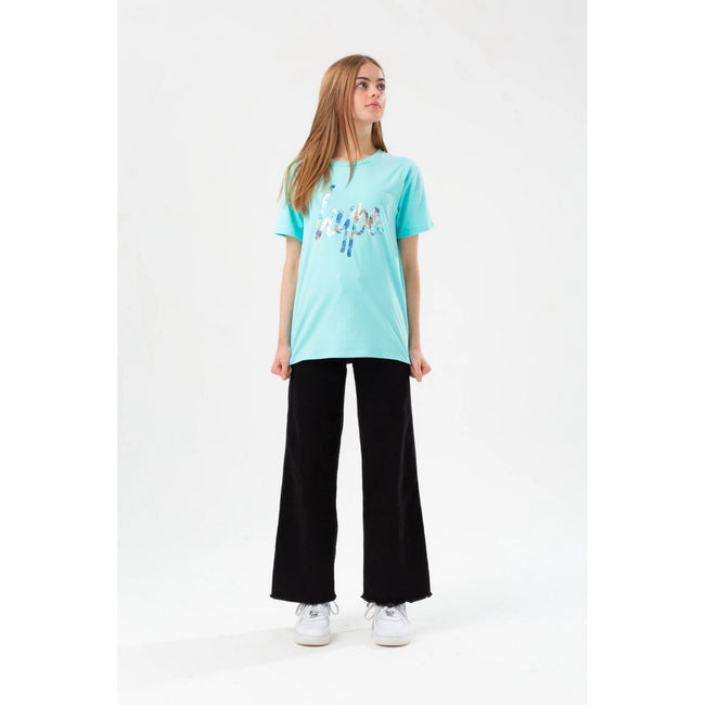 Mint-Pink - Pack Shot - Hype Girls Script T-Shirt