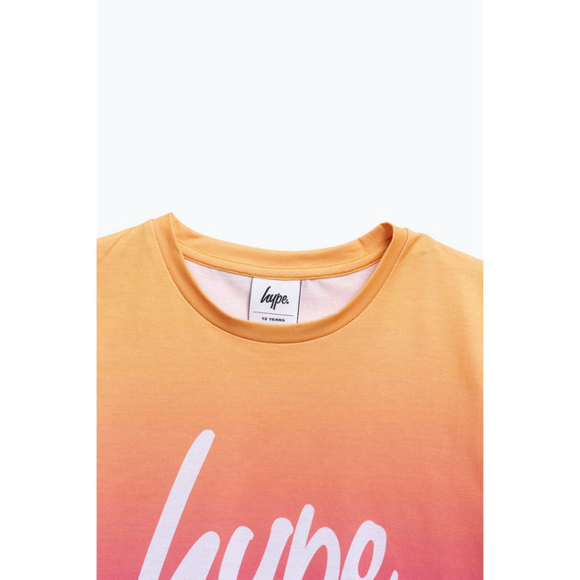 Purple-Yellow - Side - Hype Girls Fade Script T-Shirt