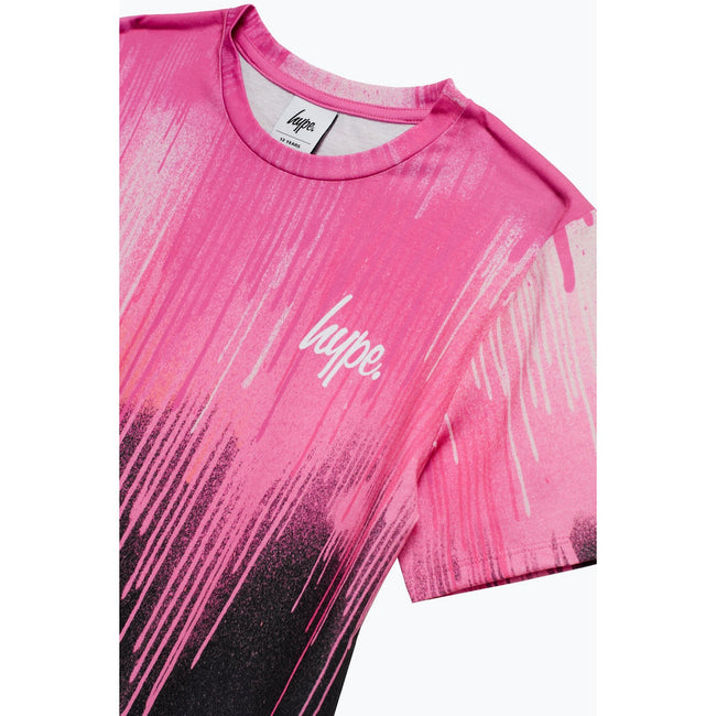 Pink-Purple - Side - Hype Girls Tie Dye Script T-Shirt