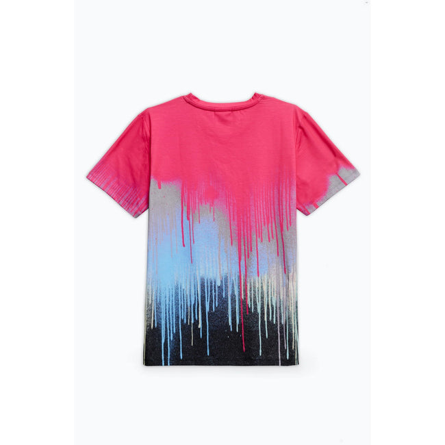 Pink-Blue-Black - Back - Hype Girls Drip Script T-Shirt