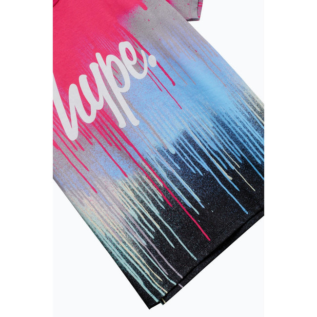 Pink-Blue-Black - Lifestyle - Hype Girls Drip Script T-Shirt