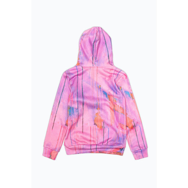 Pink - Back - Hype Girls Drip Script Spray Hoodie