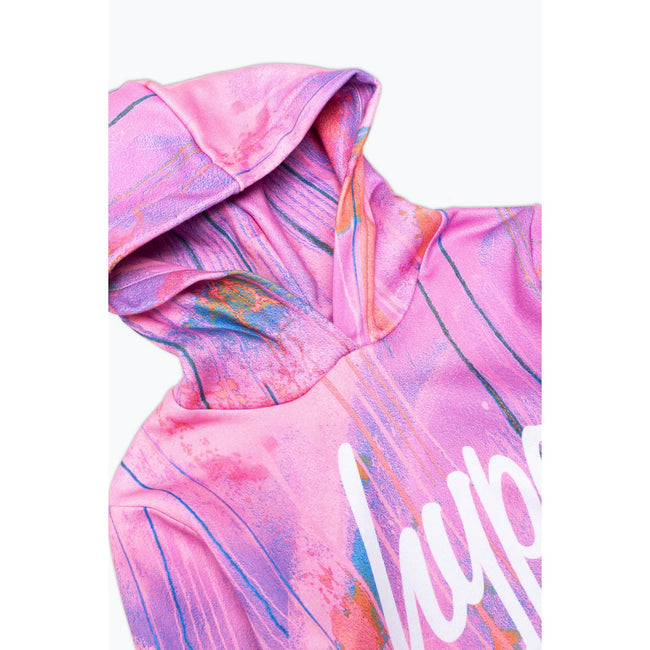 Pink - Lifestyle - Hype Girls Drip Script Spray Hoodie