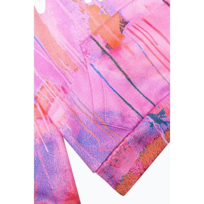 Pink - Pack Shot - Hype Girls Drip Script Spray Hoodie