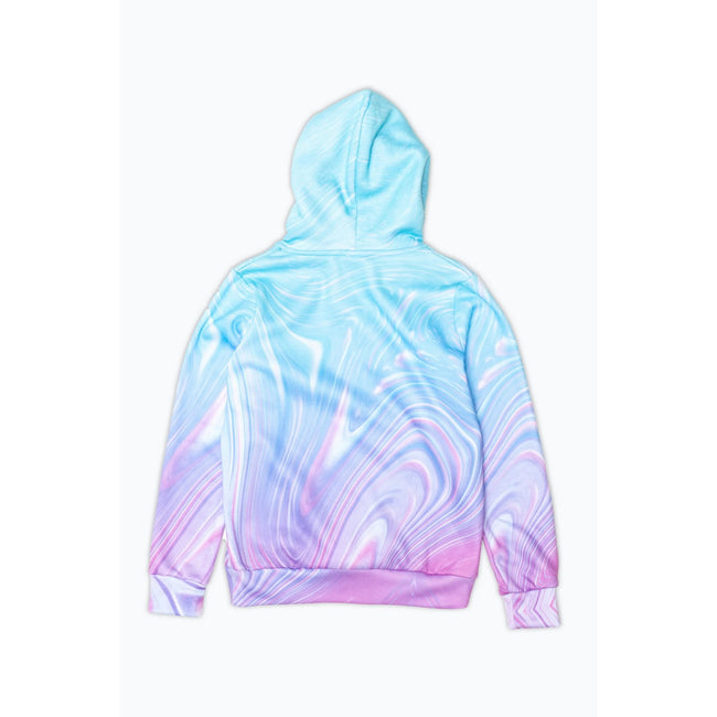 Teal-Purple - Back - Hype Girls Marble Script Hoodie