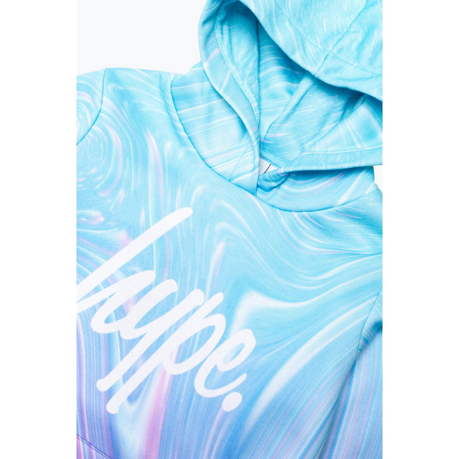 Teal-Purple - Lifestyle - Hype Girls Marble Script Hoodie