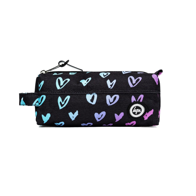 Pink - Front - Hype Scribble Heart Crest Pencil Case
