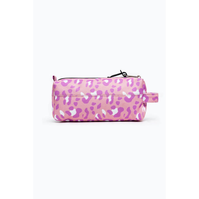 Pink - Back - Hype Tone On Tone Leopard Crest Pencil Case