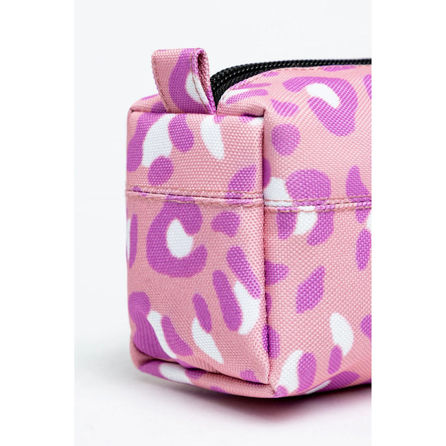 Pink - Pack Shot - Hype Tone On Tone Leopard Crest Pencil Case