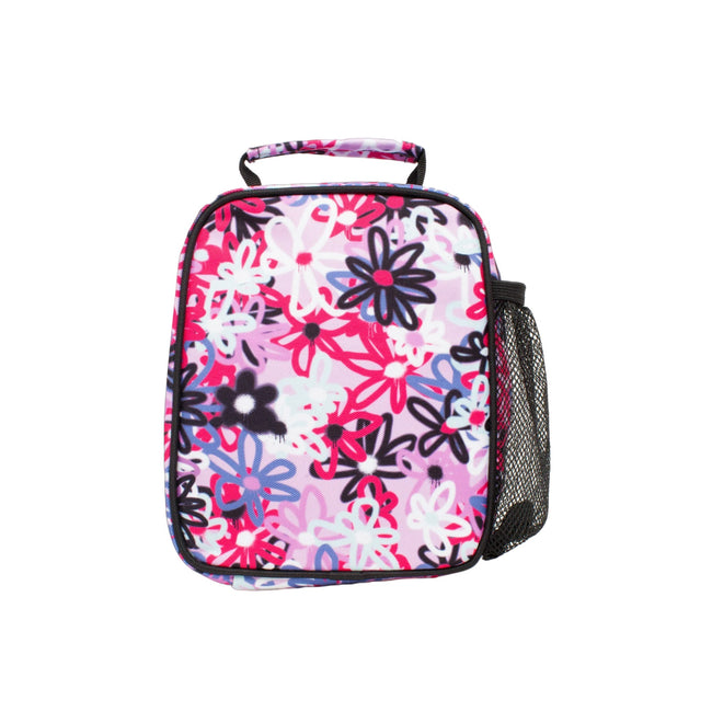 Purple - Back - Hype Graffiti Flowers Lunch Bag