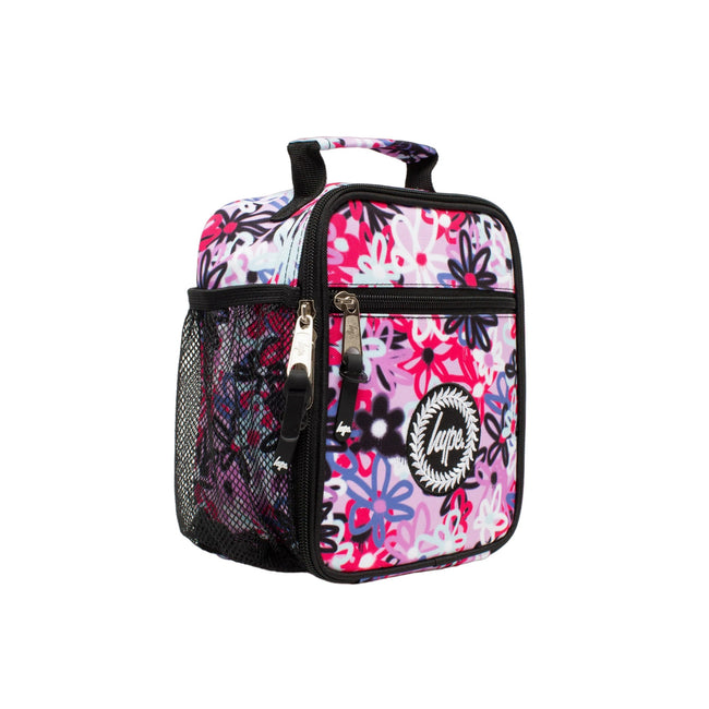 Purple - Side - Hype Graffiti Flowers Lunch Bag
