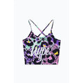 Black-Purple-Pink - Side - Hype Girls Leopard Script Bikini Set