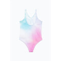 Pink-Blue-White - Back - Hype Girls Pastel Fade One Piece Swimsuit