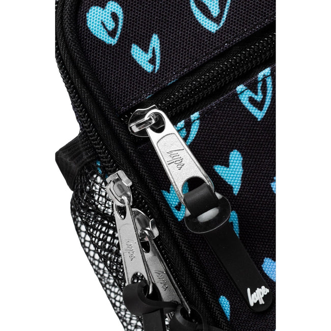 Black-Blue-Purple - Pack Shot - Hype Scribble Heart Crest Lunch Bag