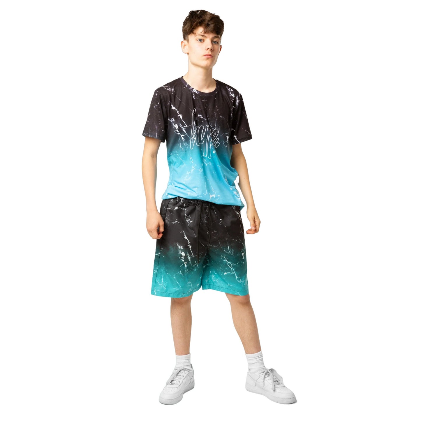Mint-Black - Lifestyle - Hype Boys Fade Marble Effect Swim Shorts