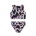 Black-Multicoloured - Back - Hype Girls Pastel Heart Bikini