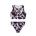 Black-Multicoloured - Front - Hype Girls Pastel Heart Bikini