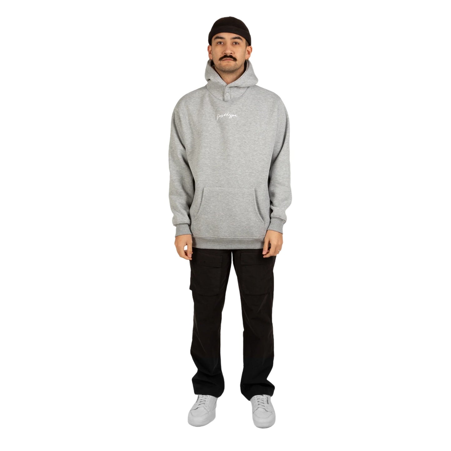 Grey - Pack Shot - Hype Mens Scribble Marl Hoodie