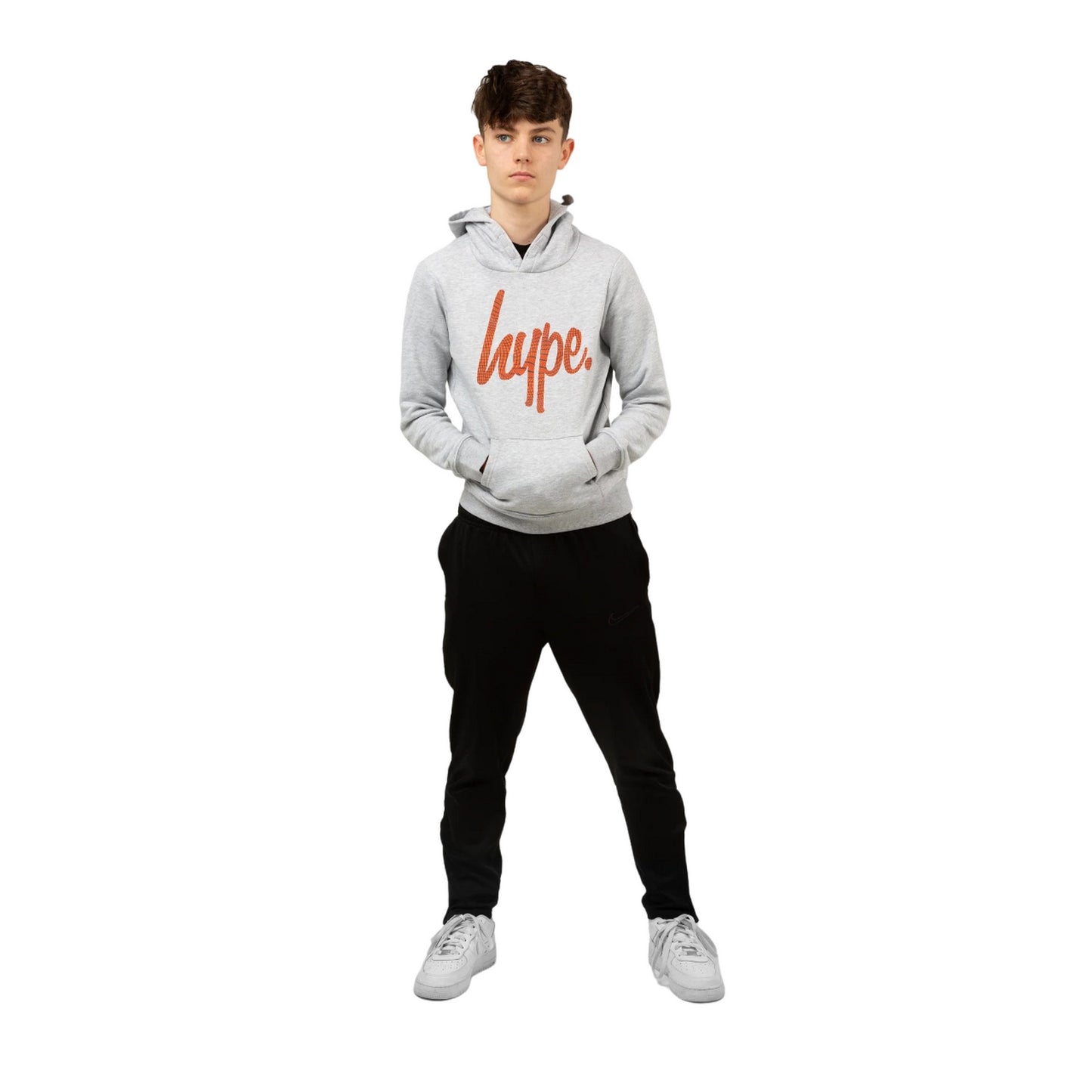 Grey - Close up - Hype Boys Wave Script Hoodie