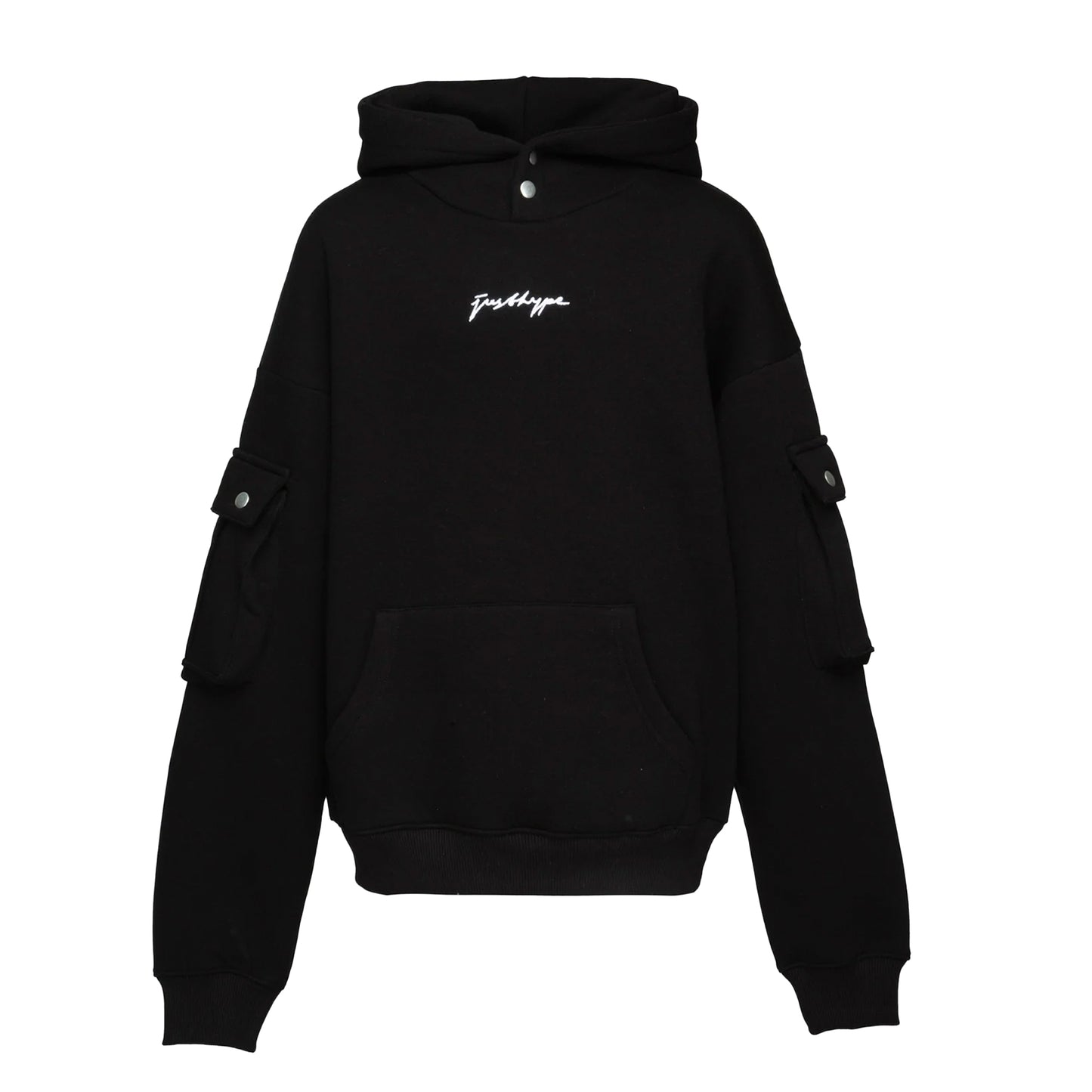 Black - Front - Hype Womens-Ladies Scribble Cargo Hoodie