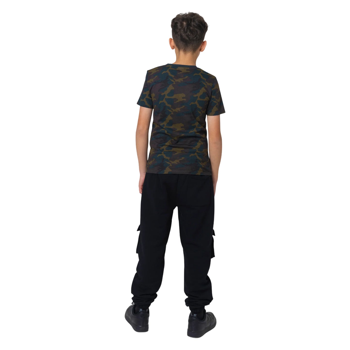 Khaki Green-Black - Close up - Hype Boys Camo T-Shirt (Pack of 2)