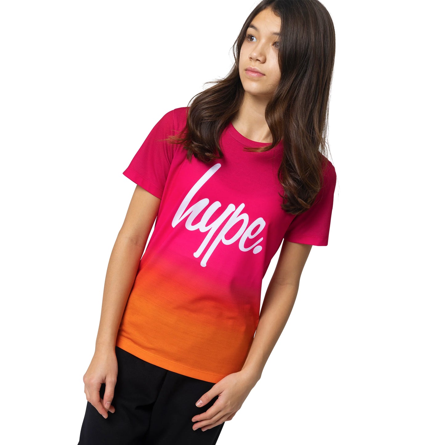 Pink - Side - Hype Childrens-Kids Tropical Fade T-Shirt