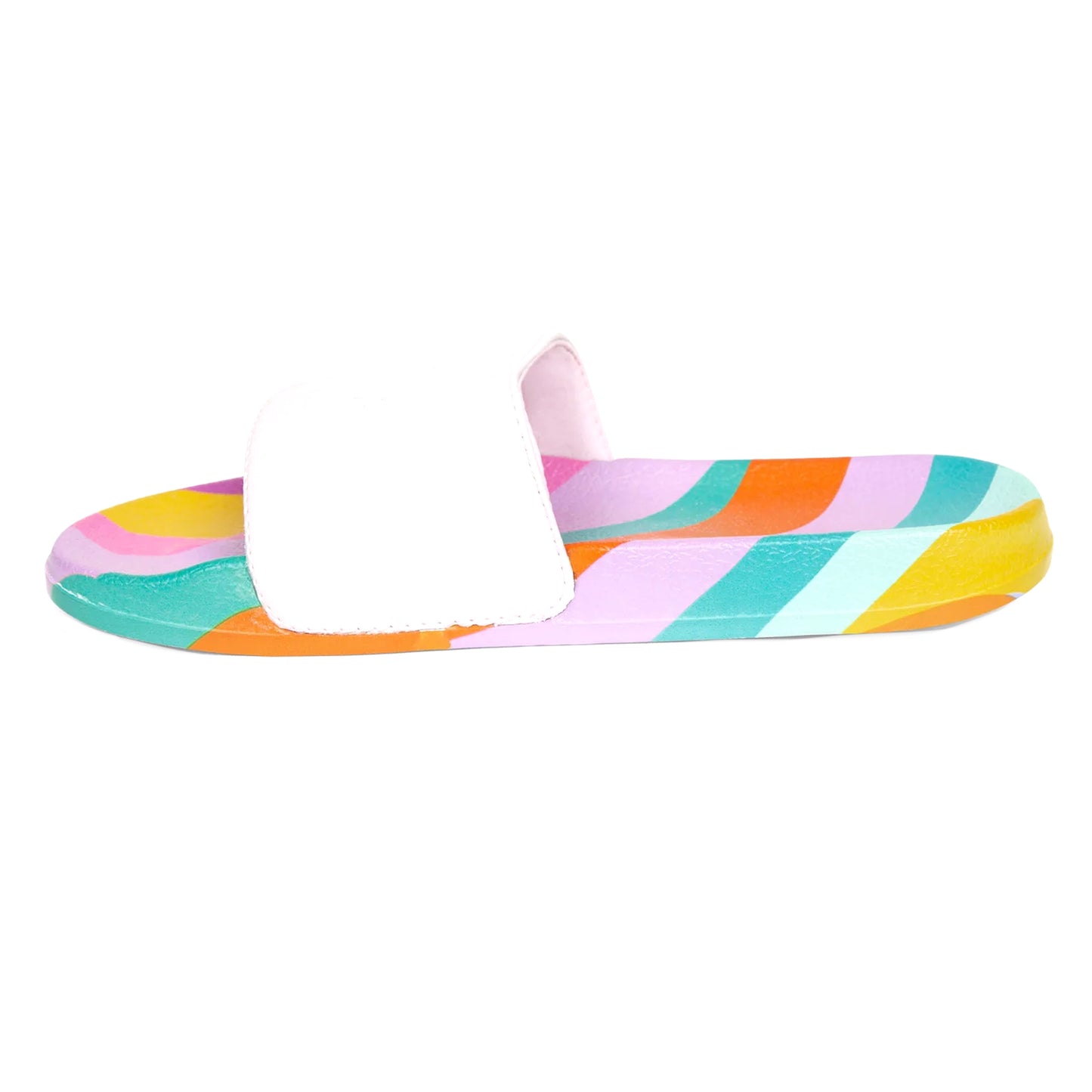 Multicoloured - Side - Hype Girls Multi Wave Script Sliders