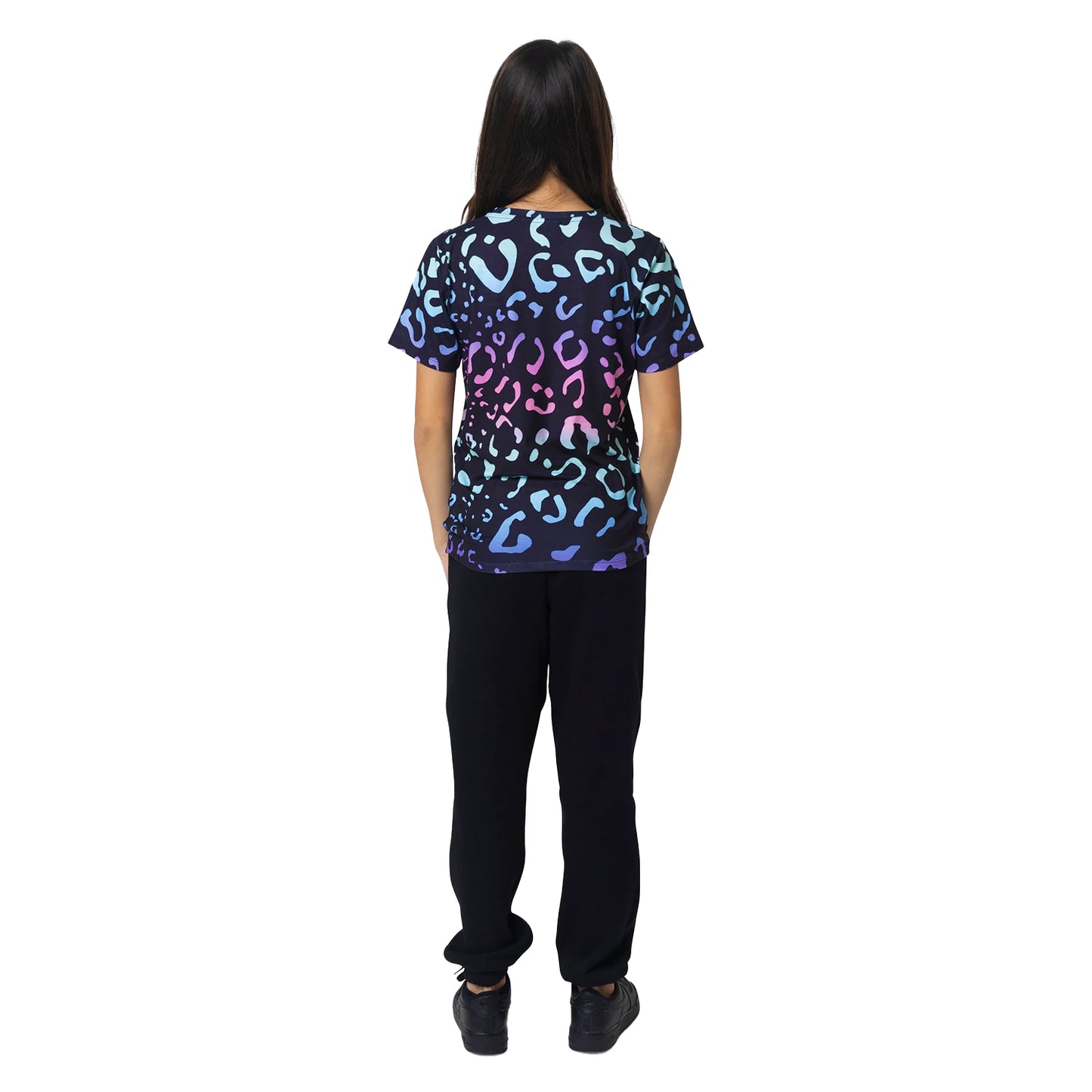 Multicoloured - Pack Shot - Hype Girls Gradient Leopard T-Shirt