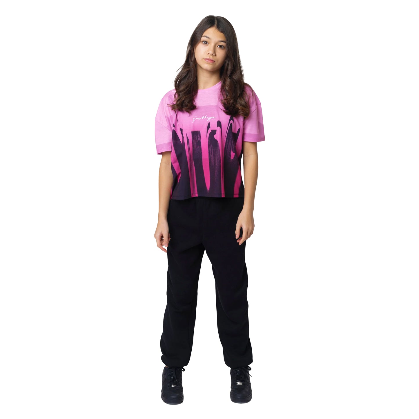 Pink - Side - Hype Girls Drips Oversized T-Shirt