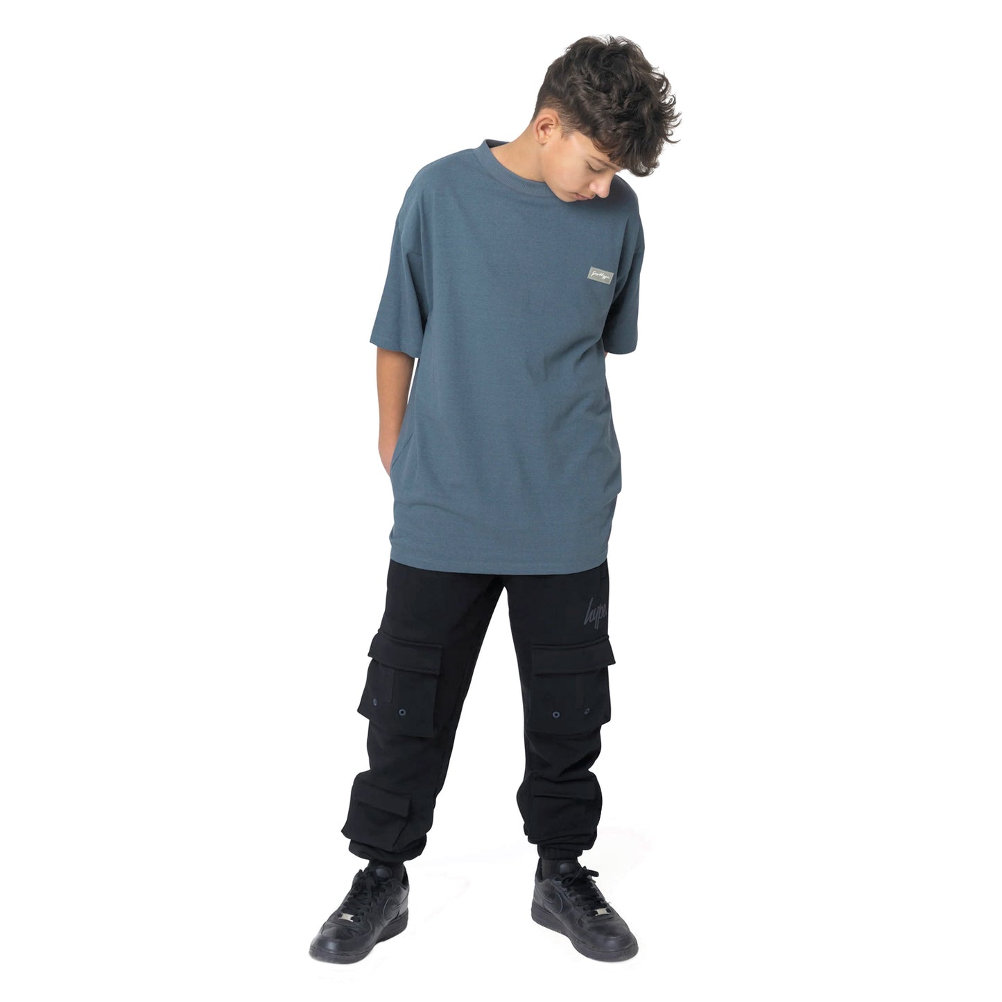 Blue-White - Side - Hype Boys Splat Oversized T-Shirt