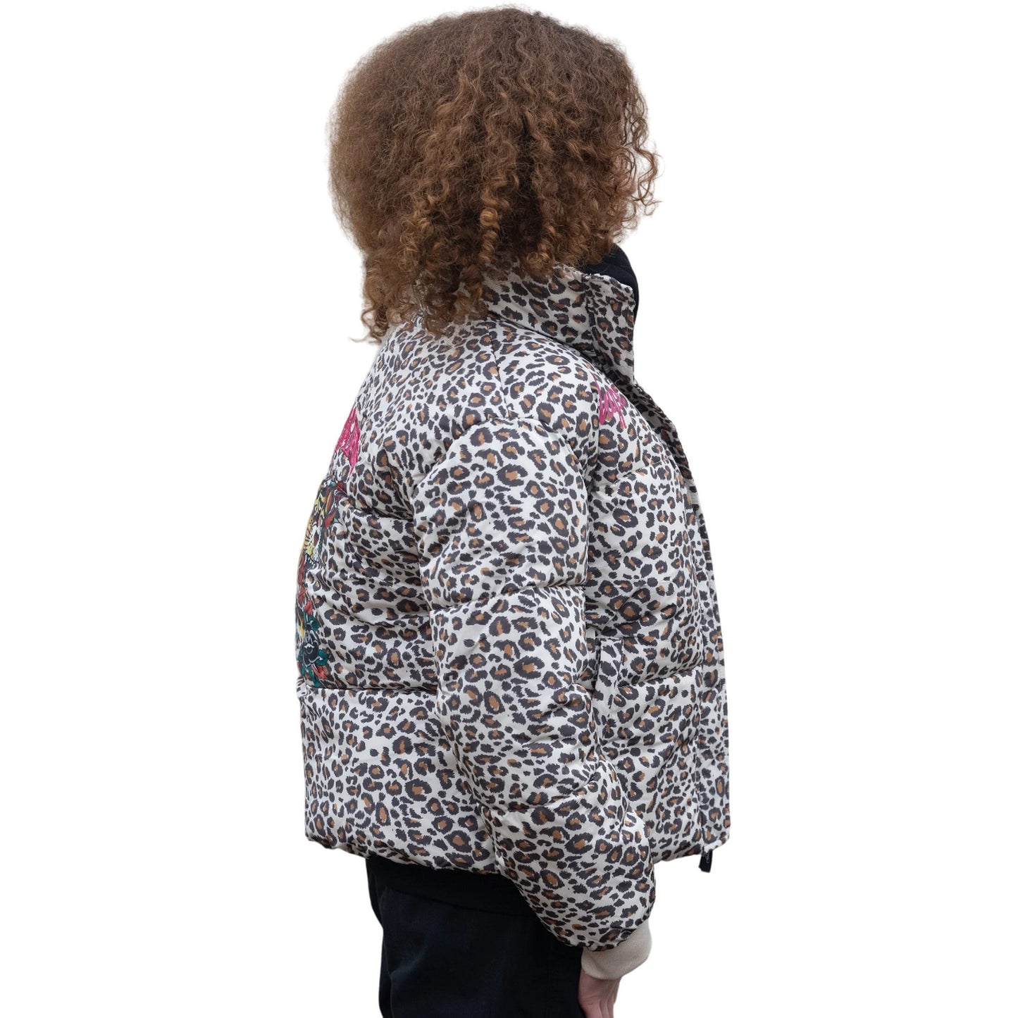 Multicoloured - Side - Hype Girls Leopard Ed Hardy Cropped Jacket