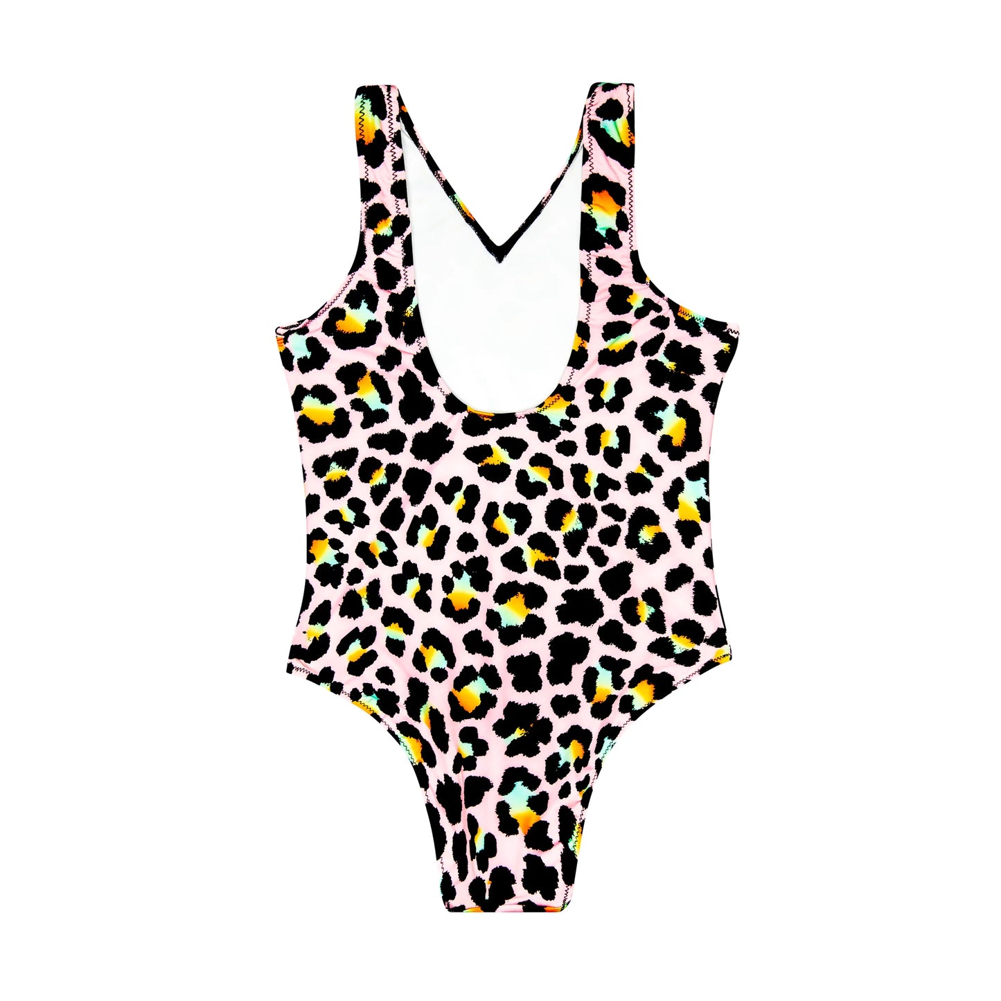Multicoloured - Back - Hype Girls Disco Leopard One Piece Swimsuit