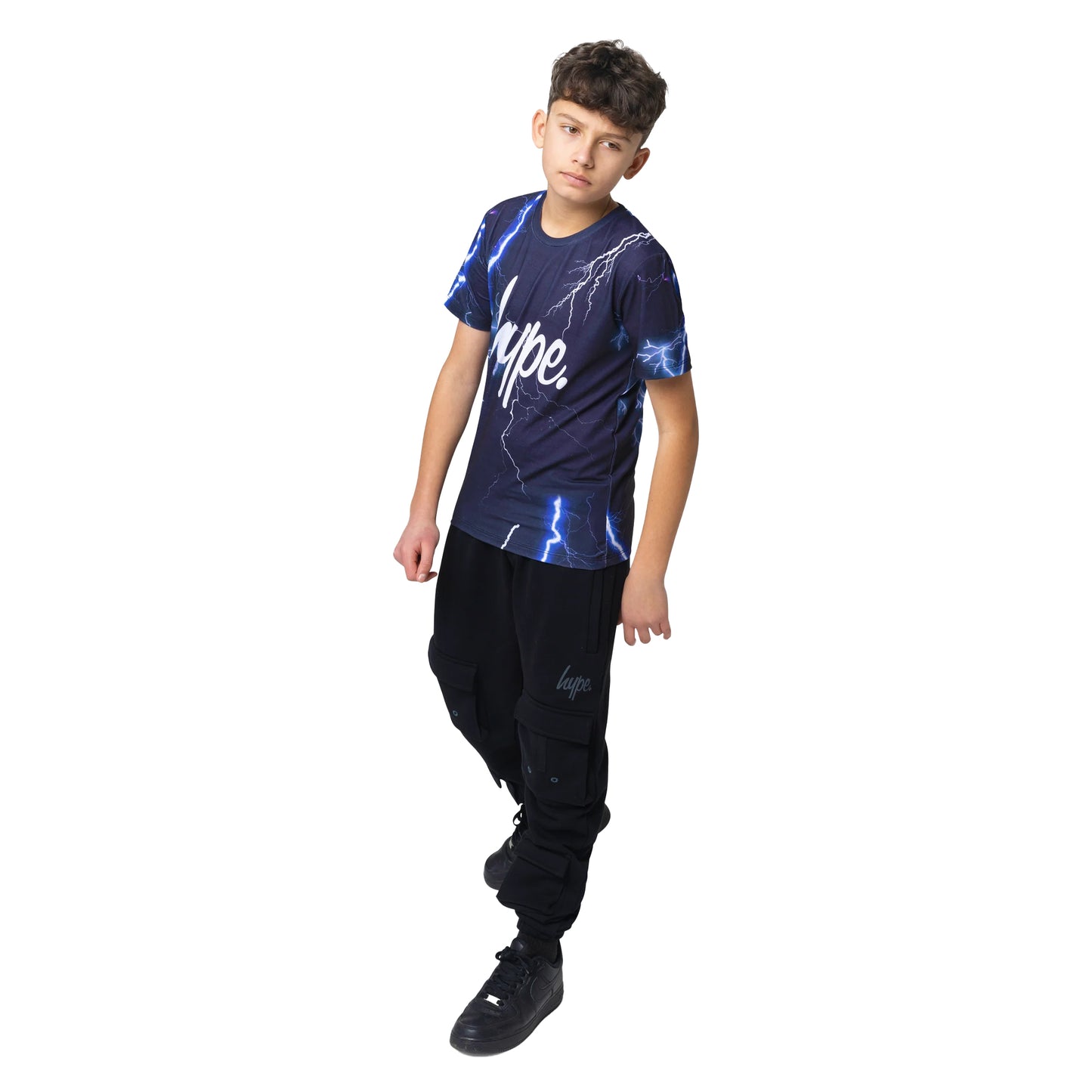 Navy - Side - Hype Boys Lightning T-Shirt