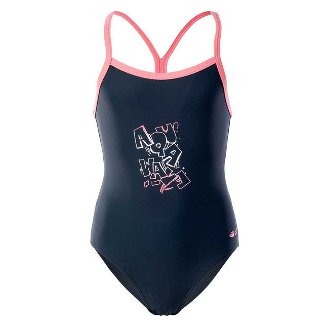 Blueberry-Conch Shell - Front - Aquawave Girls Velanti Logo One Piece Swimsuit
