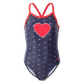 Blue-Red-White - Front - Aquawave Girls Triangulo Dolphin One Piece Swimsuit