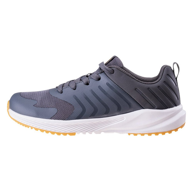 Grey-Honey - Back - Bejo Childrens-Kids Barry Logo Trainers