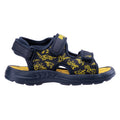 Navy-Yellow - Side - Bejo Childrens-Kids Timini Sandals