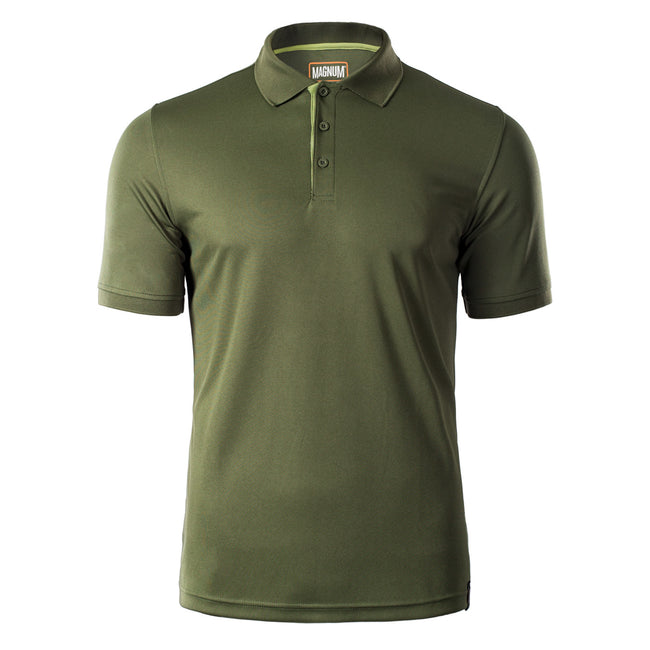 Olive-Winter Pear - Front - Magnum Mens Plain Polo Shirt