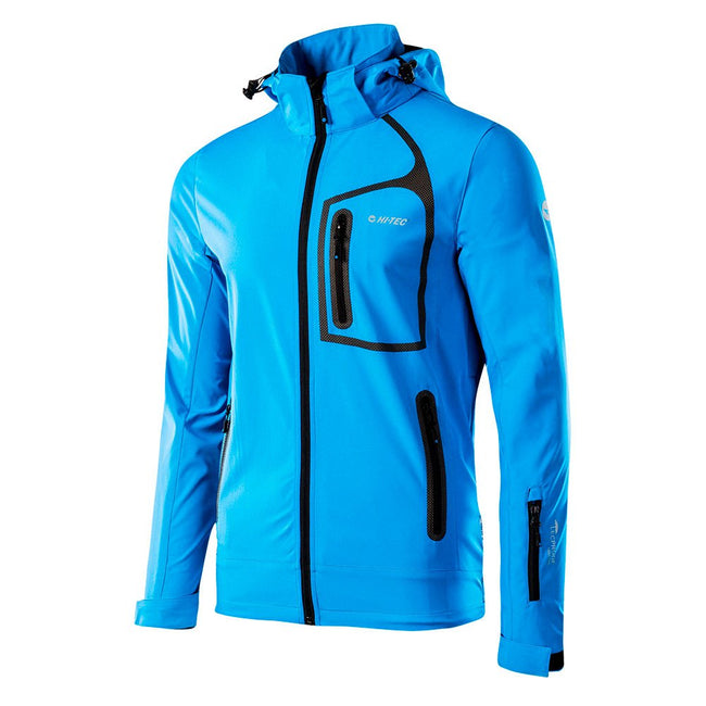 Vivid Blue-Black - Side - Hi-Tec Mens Nils Soft Shell Jacket