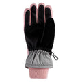 Grey Melange-Silver Pink - Back - Bejo Girls Osian Ski Gloves