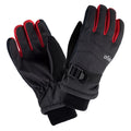 Dark Grey-Black-Chinese Red Melange - Side - Bejo Boys Osian Ski Gloves