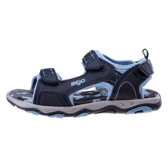 Black - Back - Bejo Childrens-Kids Alisi Moro Print Leather Sandals