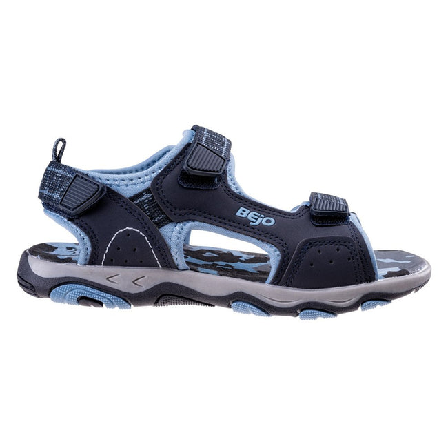 Black - Side - Bejo Childrens-Kids Alisi Moro Print Leather Sandals