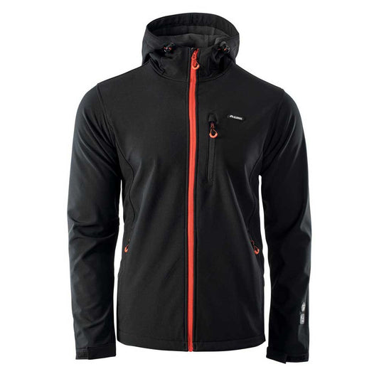 Black-Spicy Orange-Asphalt - Front - Elbrus Mens Iver Soft Shell Jacket