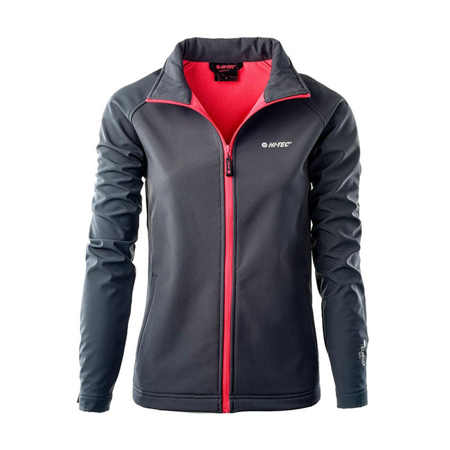 Moon Grey-Bright Pink - Front - Hi-Tec Womens-Ladies Lucari Soft Shell Jacket