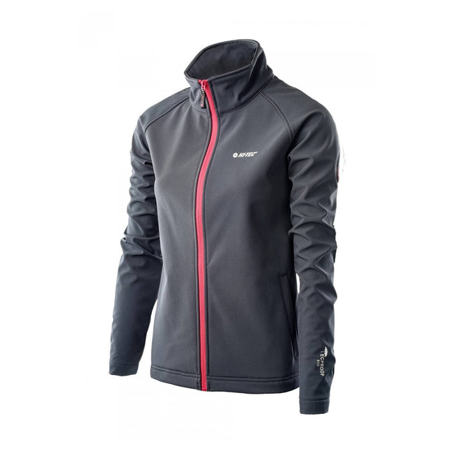 Moon Grey-Bright Pink - Side - Hi-Tec Womens-Ladies Lucari Soft Shell Jacket